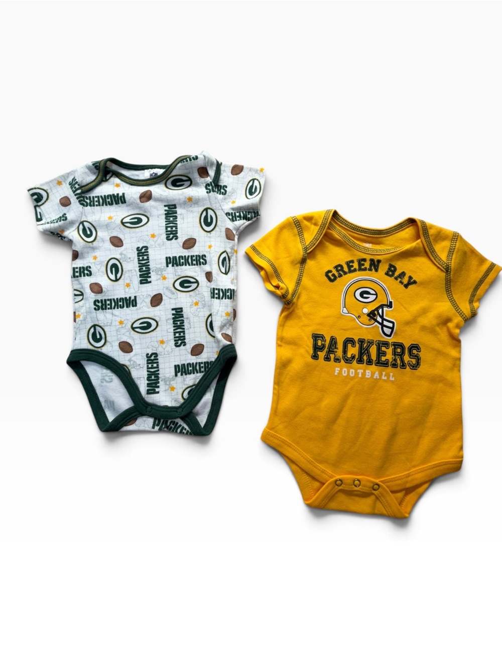 Green Bay Packers Baby Bodysuit Lot 3-6 Months NFL Team Apparel 2 Piece